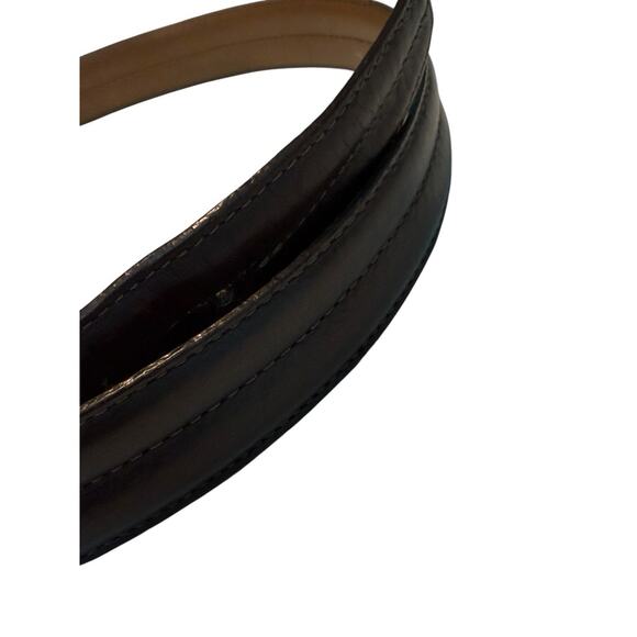 Vintage H.S. Trask Brown Leather Belt #815 Size 36 Bison USA - Picture 3 of 9